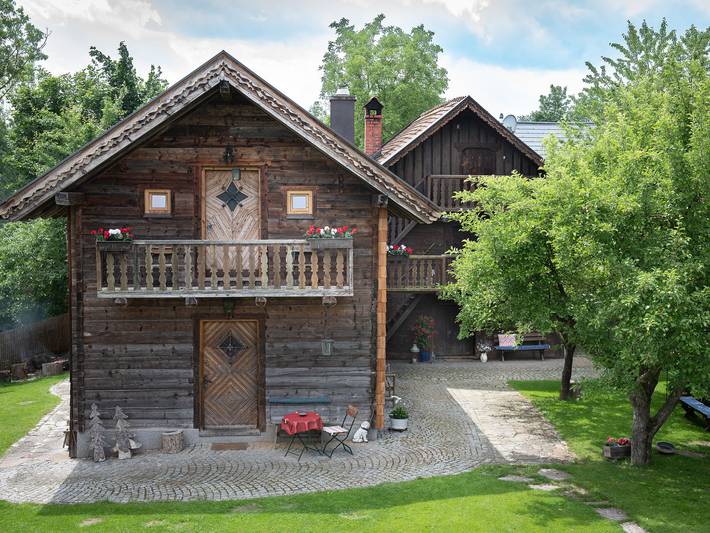 Ferienhaus für 6 Personen, mit Balkon und Terrasse sowie Garten und Ausblick