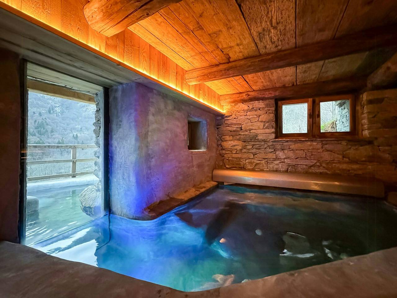Baita Walser con Spa in roccia e vista Monte Rosa in Alagna Valsesia, Alpi Pennine