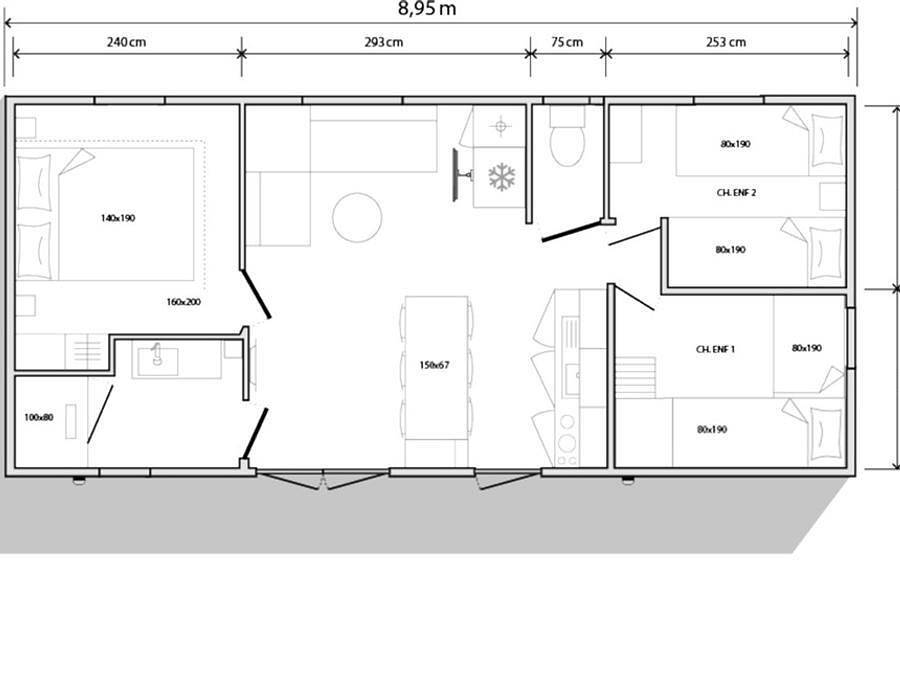 Camping La Prairie - Mobilheim 6 personen - Komfort Plus - Tv - Lv in Le Crotoy, Abbeville und Umgebung