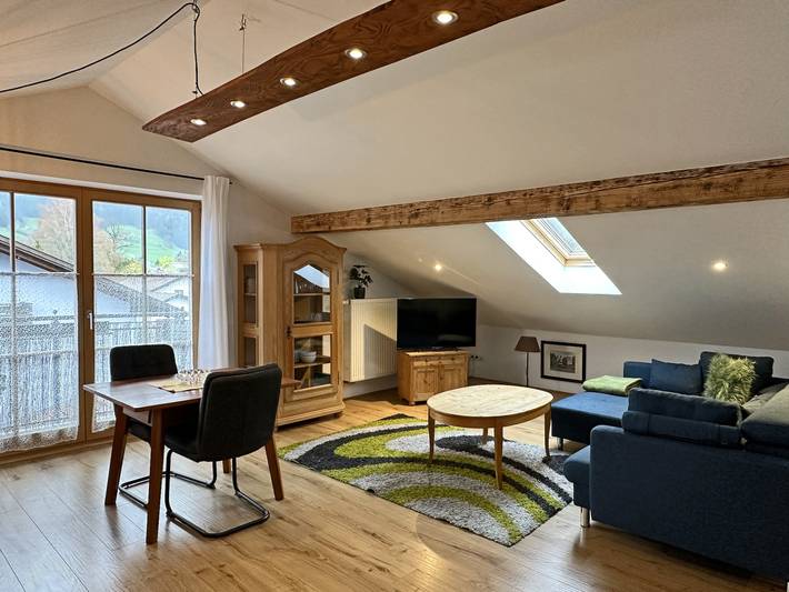 Ganze Ferienwohnung, Ferienwohnung Scheibenwand-Loft - Scheibenwand-Loft Ferienwohnung 55 qm, offener Wohn- und Schlafraum mit Balkon in Kampenwand, Aschau im Chiemgau