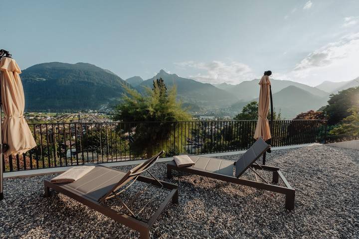 Ferienwohnung für 6 Personen, mit Terrasse und Ausblick in Schruns