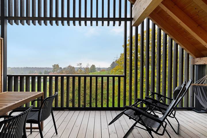 Entire apartment, Apartment 'Noir' with Mountain View, Balcony, and Wi-Fi in Sigmarszell, Bavarian Swabia