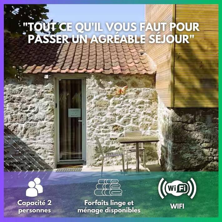 Gîte pour 3 personnes, avec jardin et vue à Chambretaud