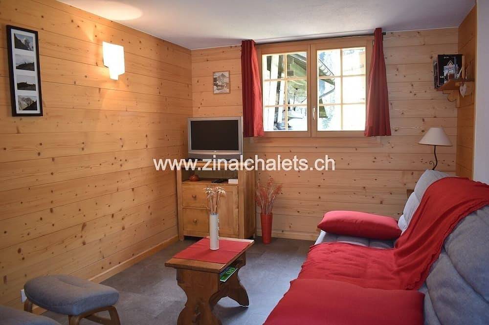 Einzelchalet in Zinal - 1 Schlafzimmer mit 1 Doppelbett (160x200) - Wohnzimmer - Kabelfernsehern - K in Ayer (Anniviers), Anniviers