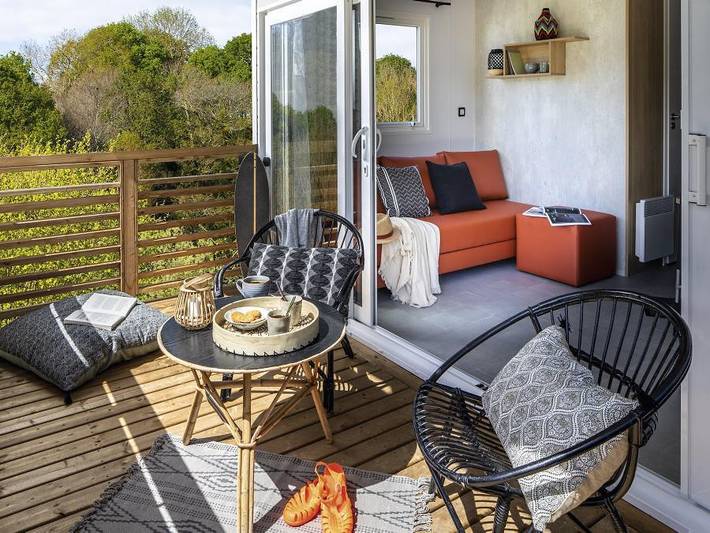 Camping La Mer Blanche  - Mobilheim 4 personen - Presta+ (Klima+Tv) in Bénodet, Côte de Cornouaille