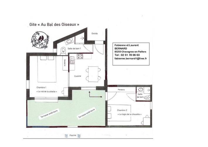 Location de vacances pour 4 personnes, avec piscine ainsi que vue et jardin, adapté aux familles à Chavagnes-en-Paillers - 3