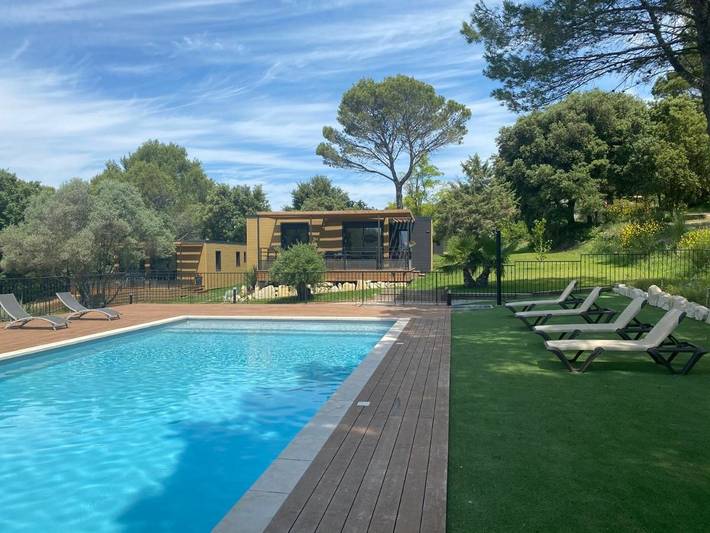 Maison de vacances pour 5 personnes, avec Terrasse et Jardin ainsi que Piscine et Vue