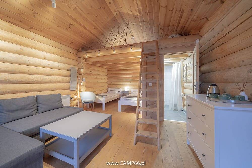 Camp66  - Drewniane domki z bali z widokiem na Śnieżke  in Sciegny, Sudeti (Polonia)