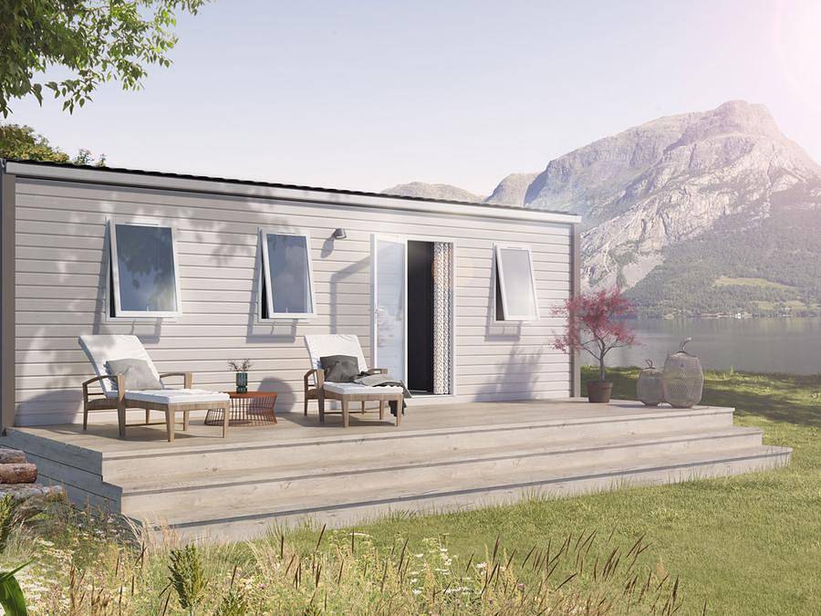 Camping Le Braou - Mobilheim 6 personen - Privilège 28m² - 3 Schlafzimmer - Clim + Tv + Geschirrspülmaschine in Audenge, Arcachon und Umgebung