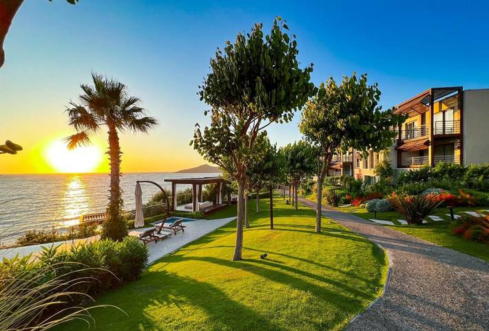 Hotel for 3 personer, sauna og badebasseng i tillegg til hage og utsikt i Bodrum