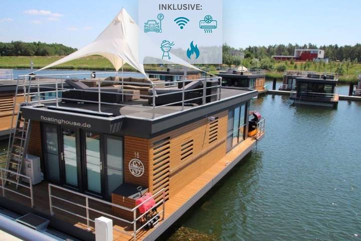 Ferienhaus für 5 Personen, mit Seeblick und Terrasse sowie Ausblick in der Lausitz