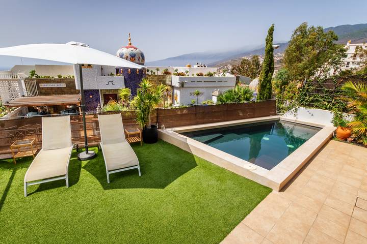 Casa de bem-estar com sauna, terraço, piscina aquecida, vistas magníficas e Wi-Fi in Tabaiba, El Rosario
