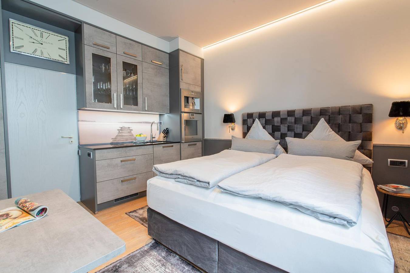Hel lejlighed, Modernes 1-Raum-Appartement im Eg – mit Küche & Sauna im Haus Bielefeld in Norderney
