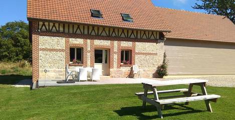 Gîte pour 5 personnes, avec terrasse et jardin en Seine-Maritime