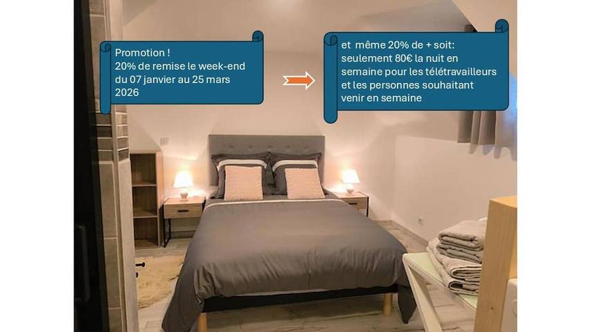 Appartement de vacances pour 2 personnes, avec sauna ainsi que terrasse et vue