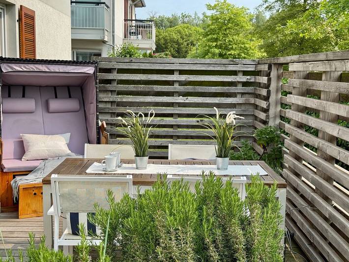 Ferienwohnung für 3 Personen, mit Terrasse und Sauna in Dierhagen