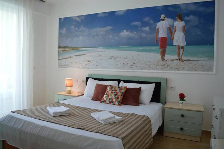 Appartement de vacances pour 4 personnes, avec jardin ainsi que piscine et vue