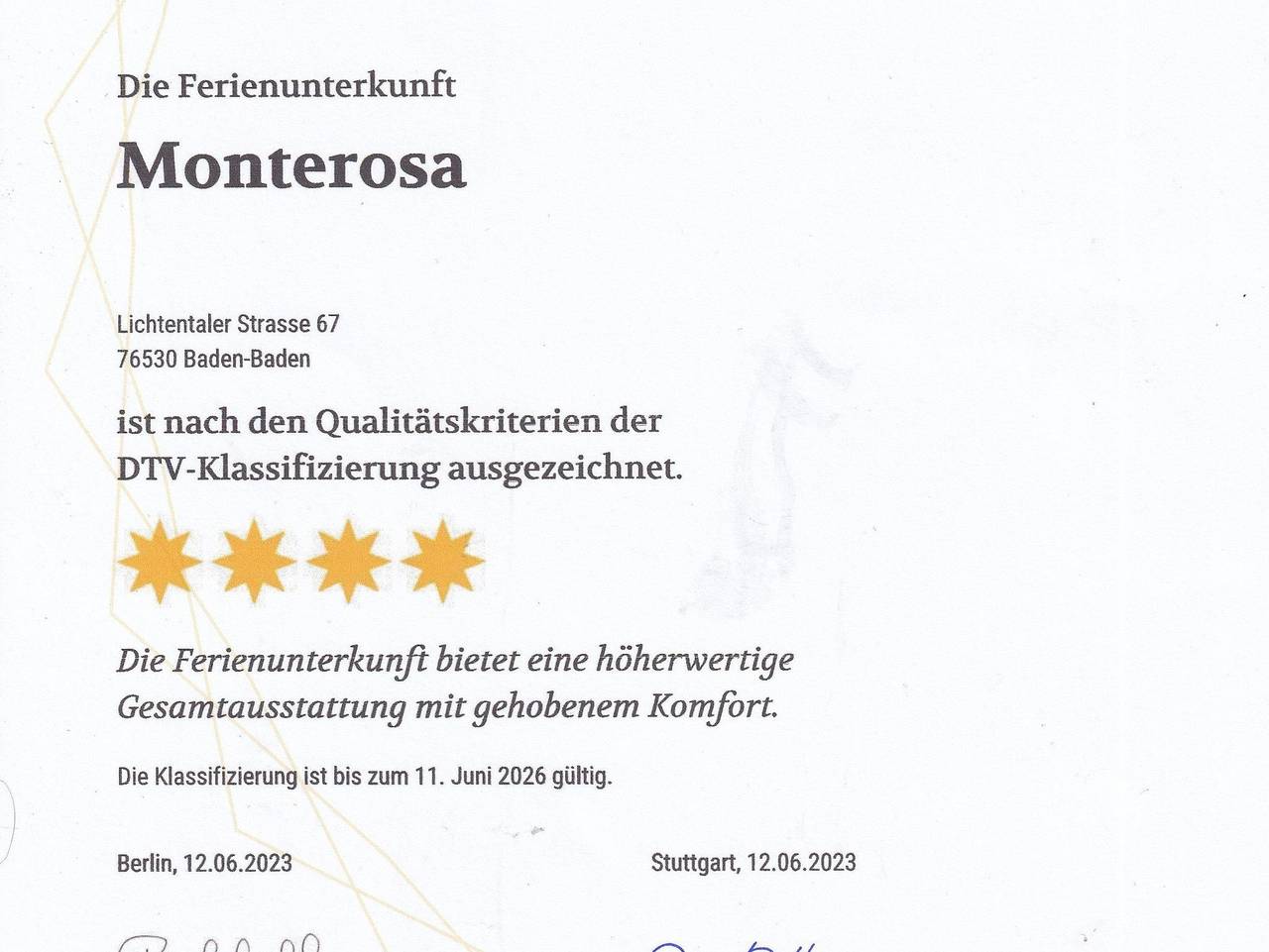 Ganze Ferienwohnung, Haus Monte Rosa**** Klaus Herold in Baden-Baden, Nordschwarzwald
