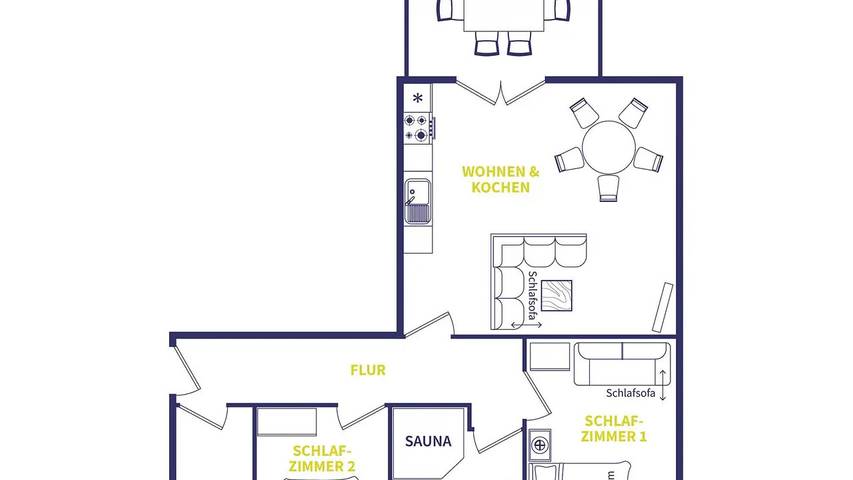 Ferienhaus für 6 Personen, mit Sauna und Garten sowie Balkon in Dornum (Stadt) - 2