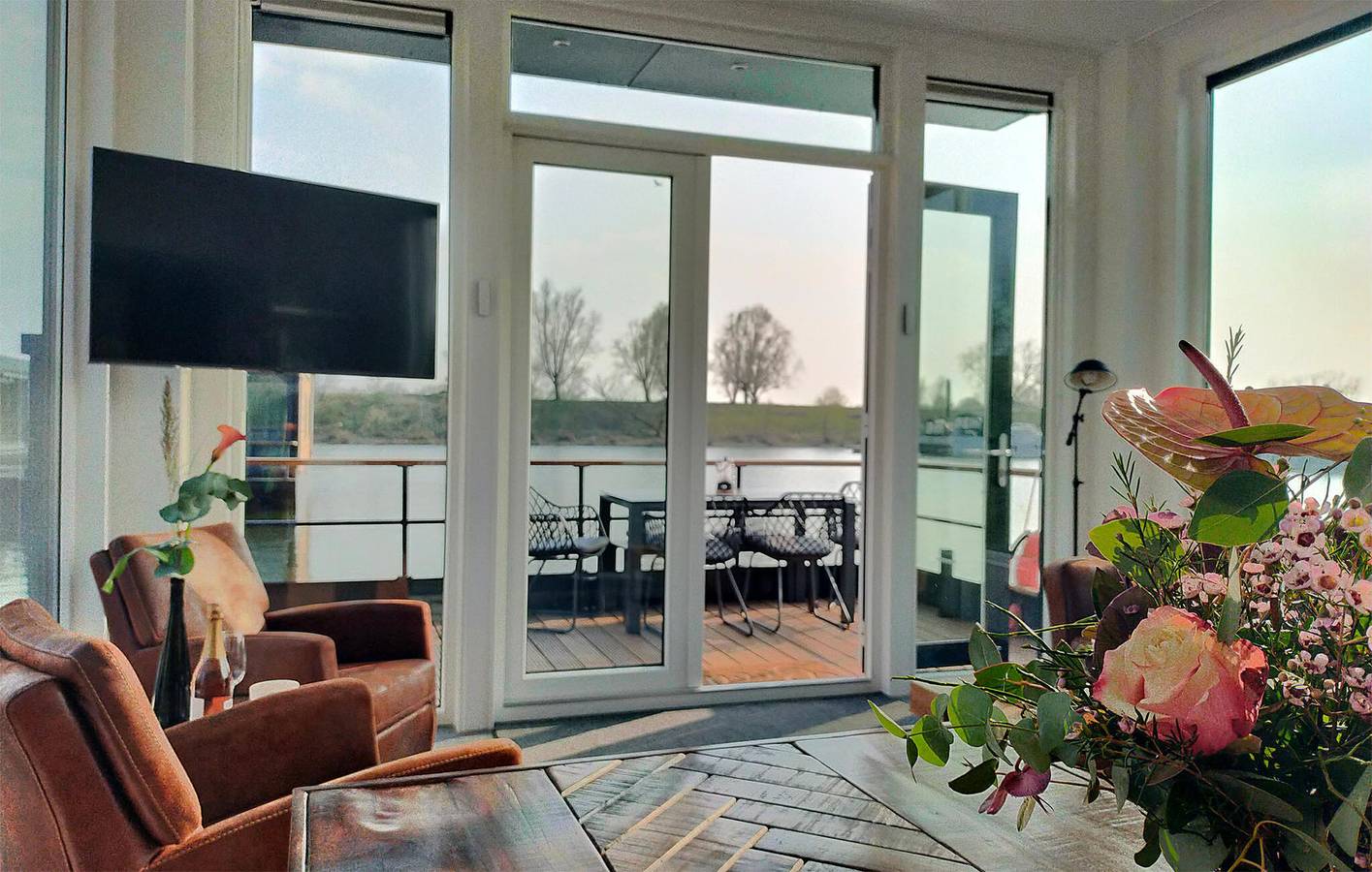 Hausboot für 2 Personen mit Ausblick in Limburg (Niederlande)