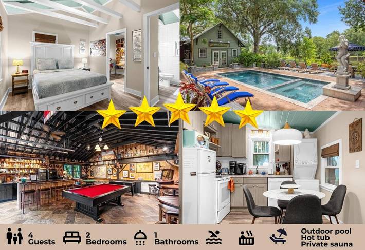 Hus för 4 Personer, med bubbelpool samt trädgård och bastu och pool i Orlando