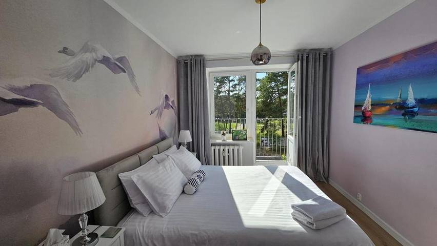 Apartament wakacyjny dla 4 osób, z widok i balkon w Borne Sulinowo