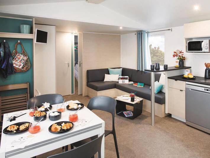 Mobil home pour 8 personnes, avec bassin pour enfant à Sazos - 3