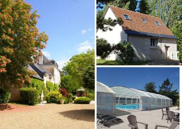 Gîte pour 6 personnes, avec piscine ainsi que jardin et terrasse à Vernou-sur-Brenne