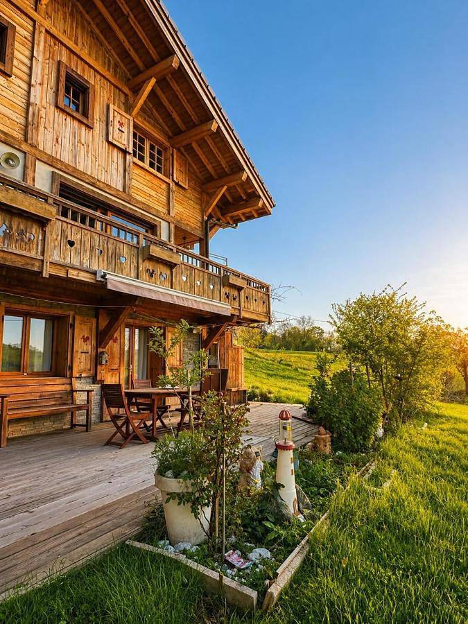 Gîte pour 12 personnes, avec jardin et vue à Habère-Lullin