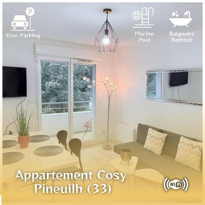 Gîte pour 4 personnes, avec piscine et balcon à Pineuilh