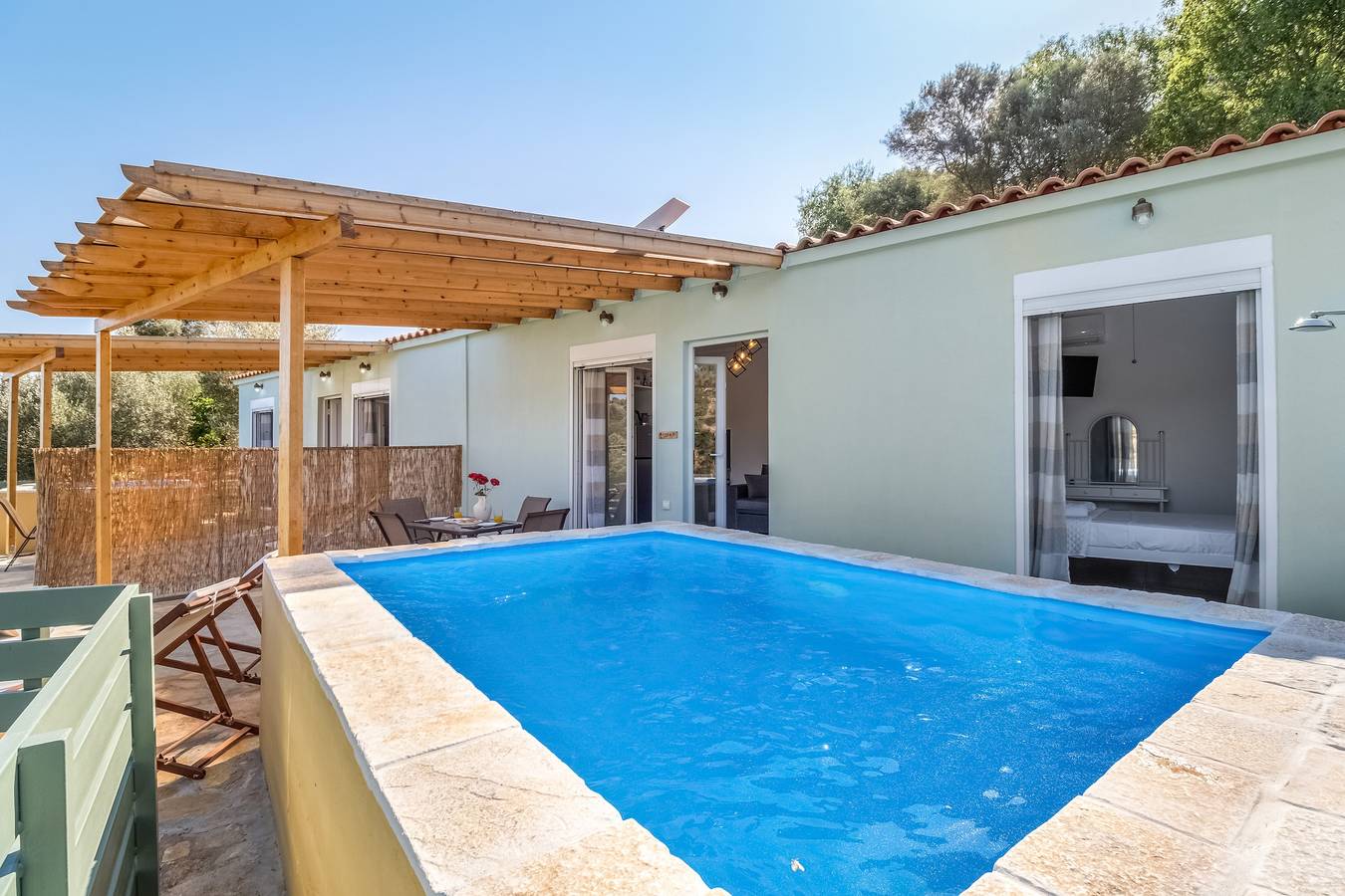 Villa "Μyrtali" with Sea View, 2 Private Terraces & Wi-Fi in Katomeri, Meganisi