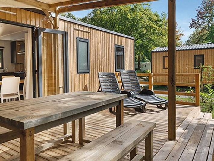 Camping les Dunes - Mobilheim 6 personen - Ultimate | 3 Zi. | 6 Pers. | Erhöhte Terrasse | 2 Bäder | Klimaanlage | Tv in Torreilles, Côte d'Améthyste