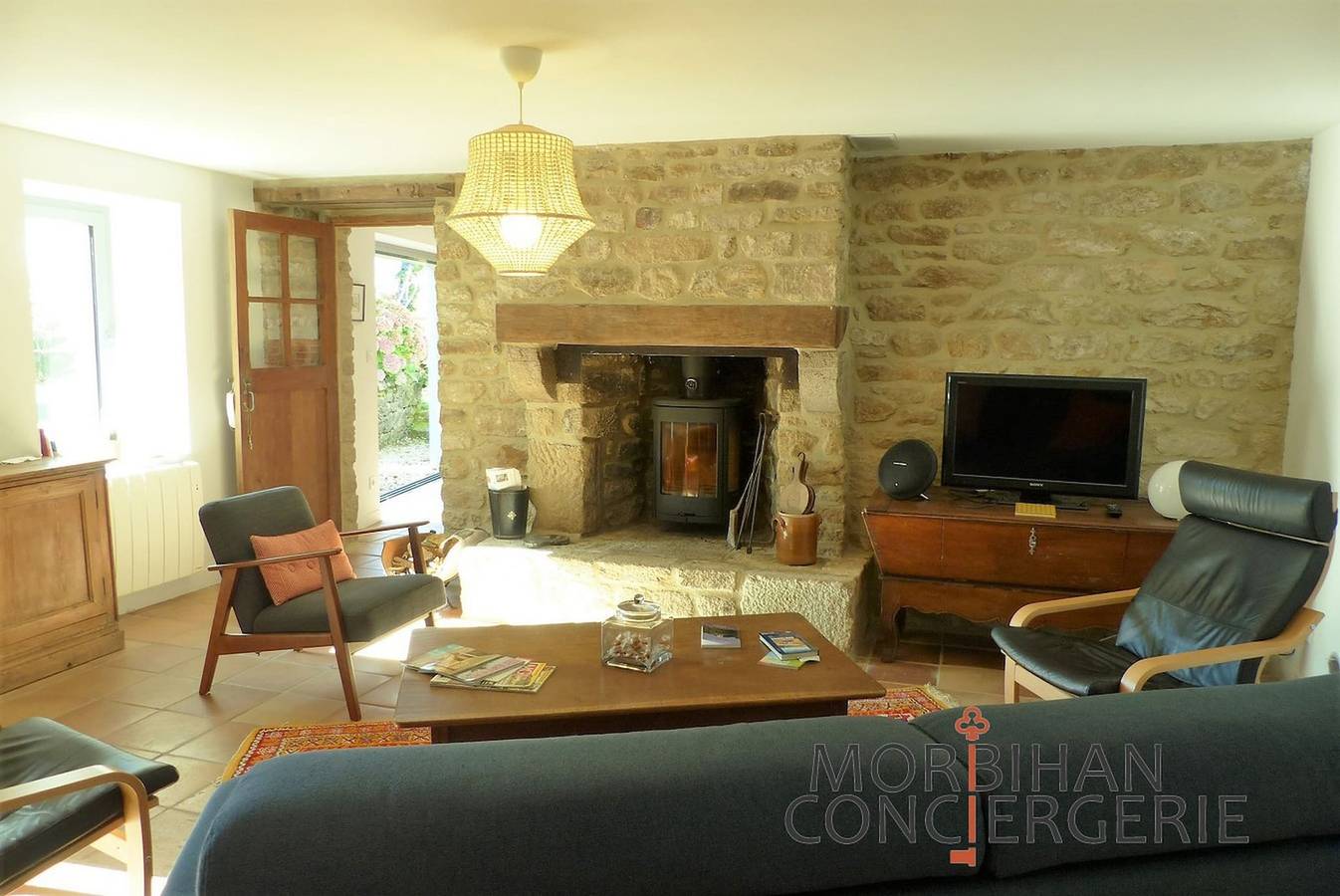 Belle longère 3* en campagne à 800 m de la mer in Larmor-Baden, Côte des Mégalithes