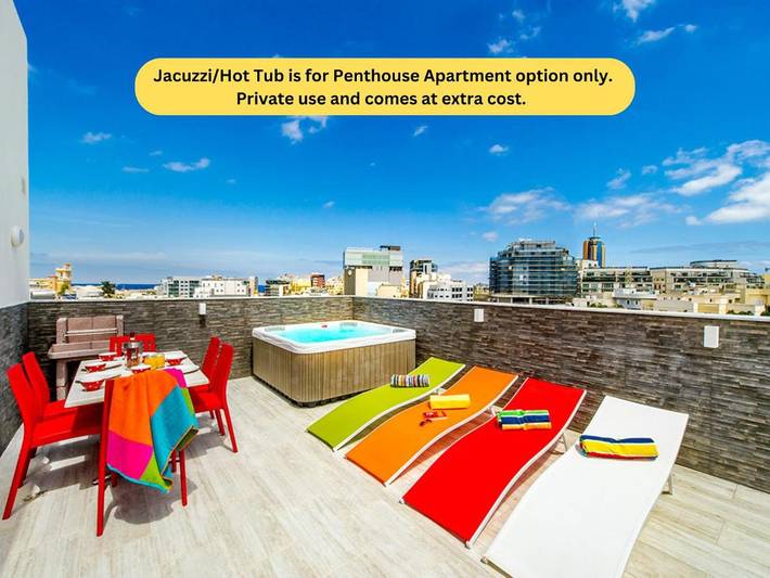 Vakantieappartement voor 8 personen, met balkon en whirlpool in San Giljan