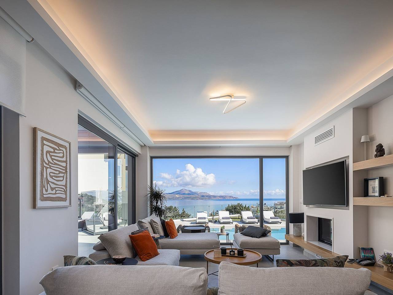 Kalyves Royal Villa-''Gratis''beheizter Pool, Fitnessraum, Meerblick in Kalyves, Chania und Umgebung