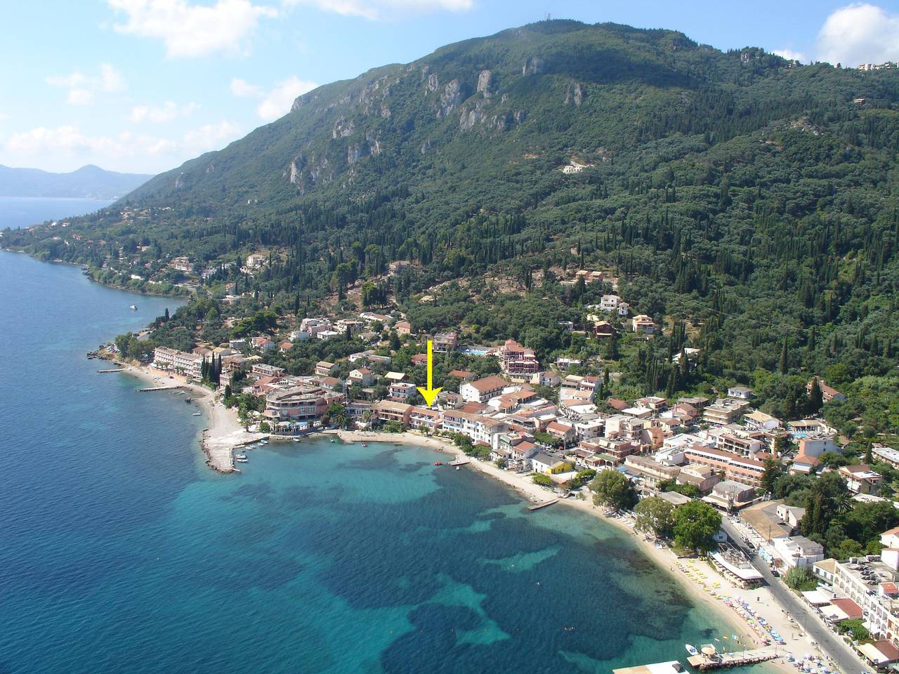 Galini Sea Apartment 2 at the Beach with Wi-Fi, A/C & Garden in Benitses, Corfu, Corfu