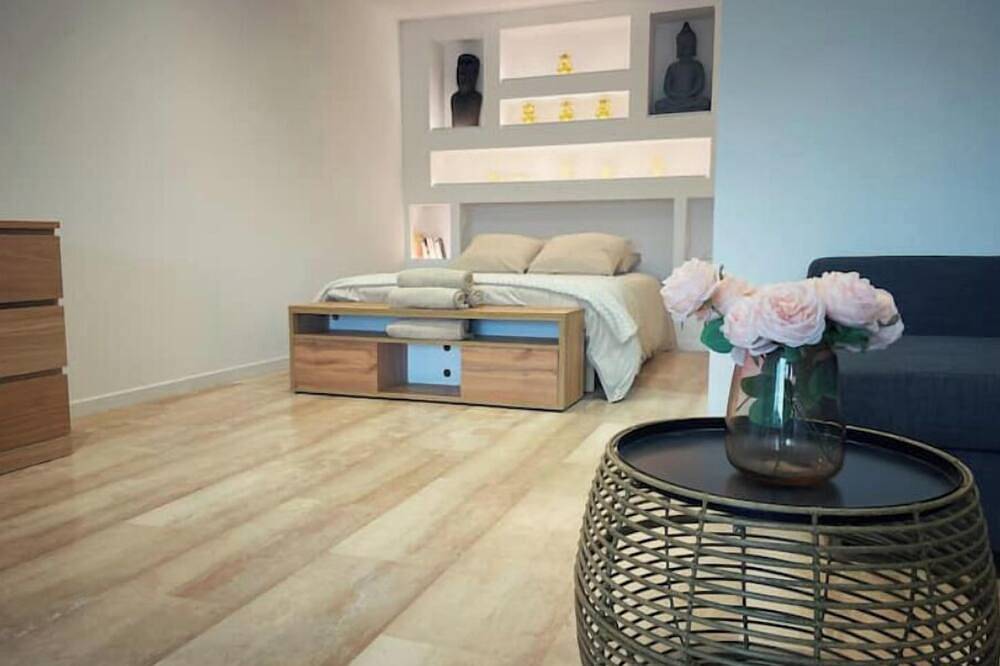 2-room open-plan air-conditioned garden view St Paul in La Colle-sur-Loup, Cannes region