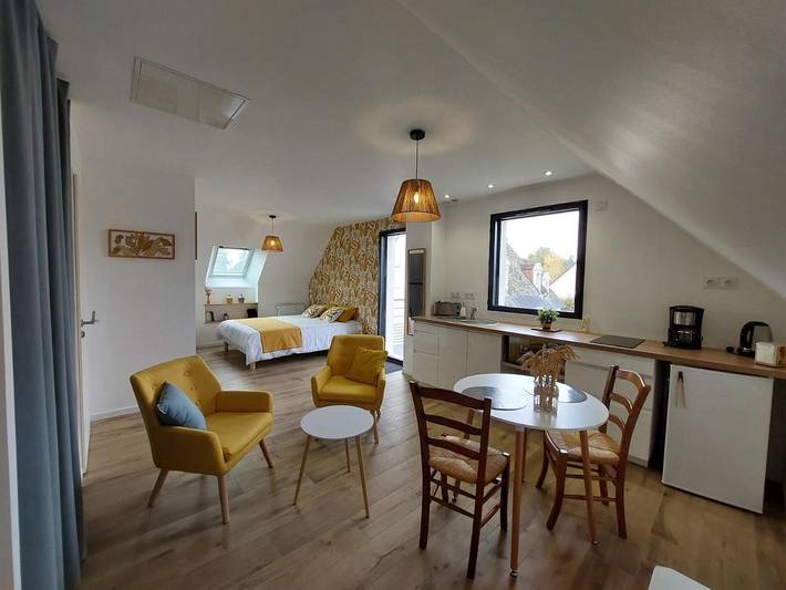 Appartement de vacances pour 2 personnes, avec jardin ainsi que piscine et vue