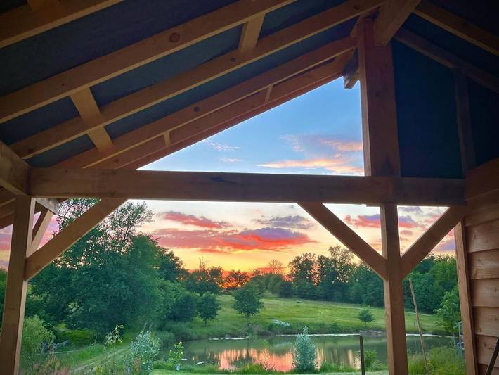 Maison de campagne pour 5 personnes, avec Terrasse et Jardin ainsi que Vue et Vue sur le lac à La Jemaye