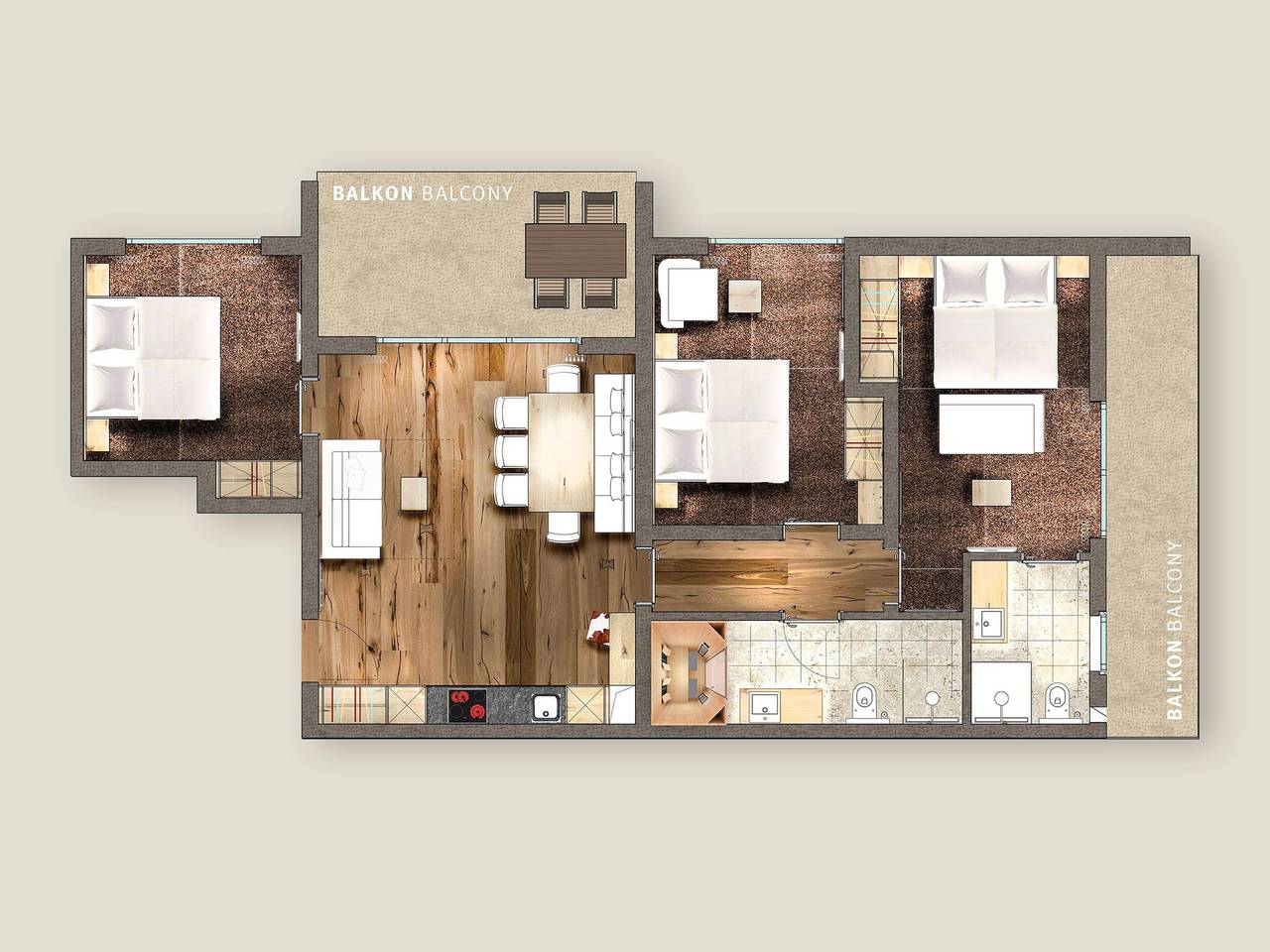 Appartamento intero, Appartement Trisanna, Dusche, Wc, 3 Schlafräume in Kappl, Gruppo del Verwall