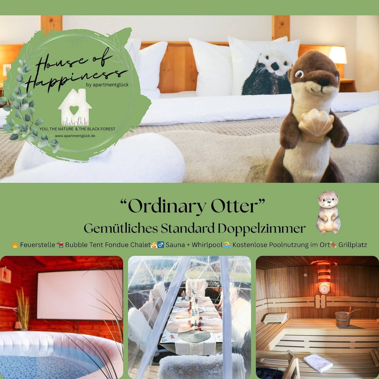 Ordinary Otter - Standard Doppelzimmer im House of Happiness in Schluchsee, Südschwarzwald