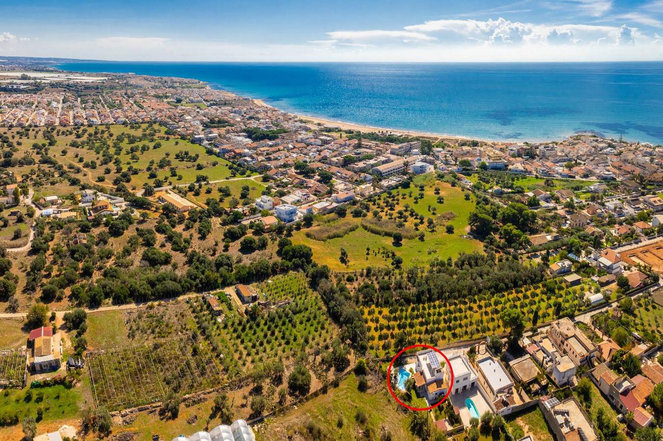 Villa für 10 Personen mit Terrasse in Kaukana, Santa Croce Camerina