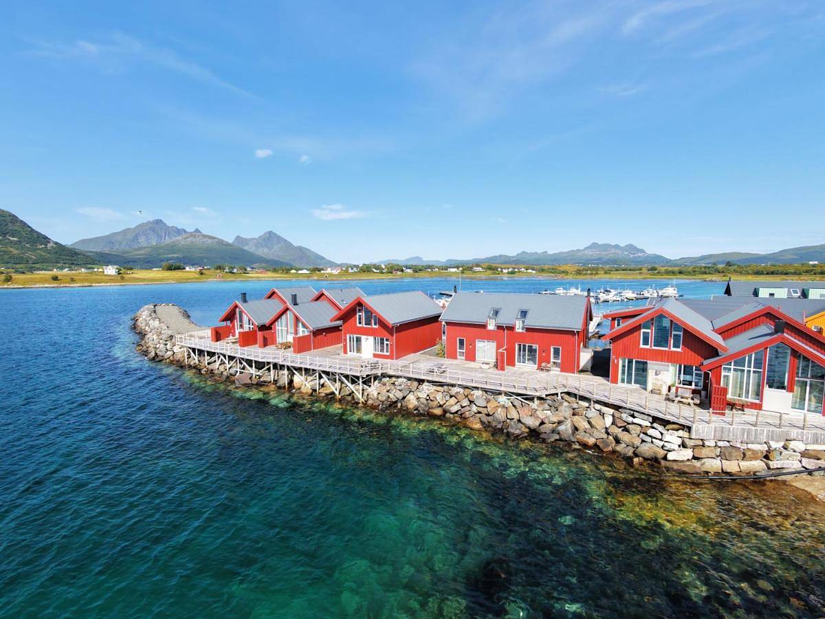 Modern seafront cabin with sauna 8 mins to Leknes in Vestvågøy