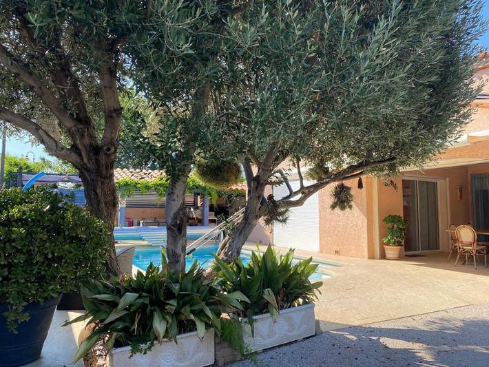 Chambre d’hôte pour 2 personnes, avec piscine ainsi que vue et jardin dans Villeneuve-la-Rivière