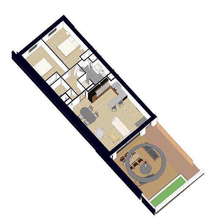 Appartement de vacances pour 4 personnes, avec jardin et piscine