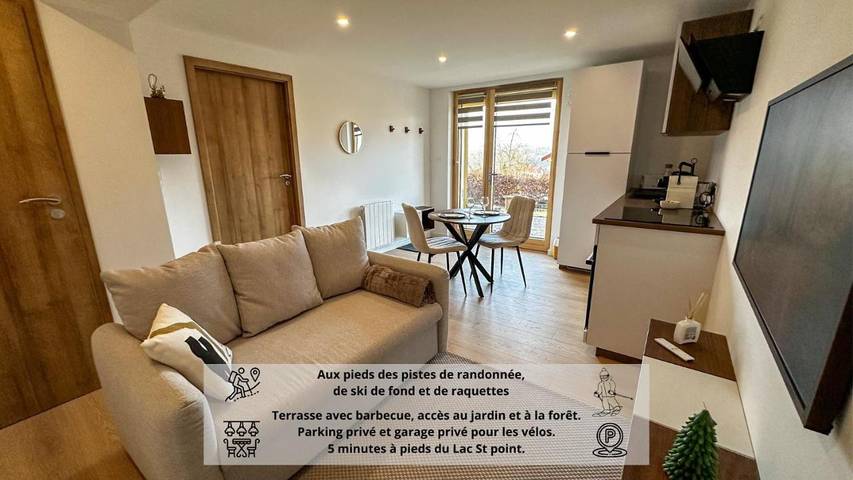 Appartement de vacances pour 2 personnes, avec Terrasse ainsi que Jardin et Vue