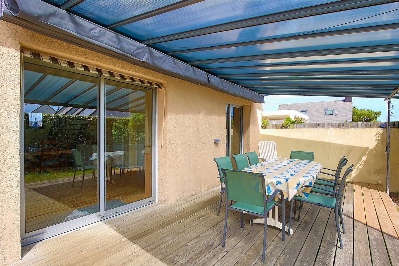 Ferienhaus „Les Volets Bleus“ mit Terrasse, privatem Garten und Wlan in Pirou, Coutances und Umgebung