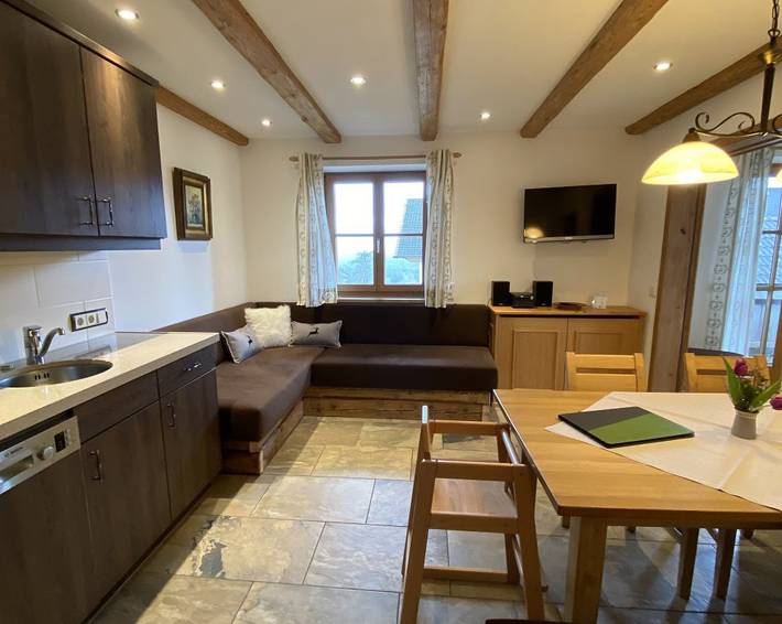 Ferienhaus für 5 Personen, mit Balkon und Balkon/Terrasse sowie Terrasse und Garten in Das Blaue Land