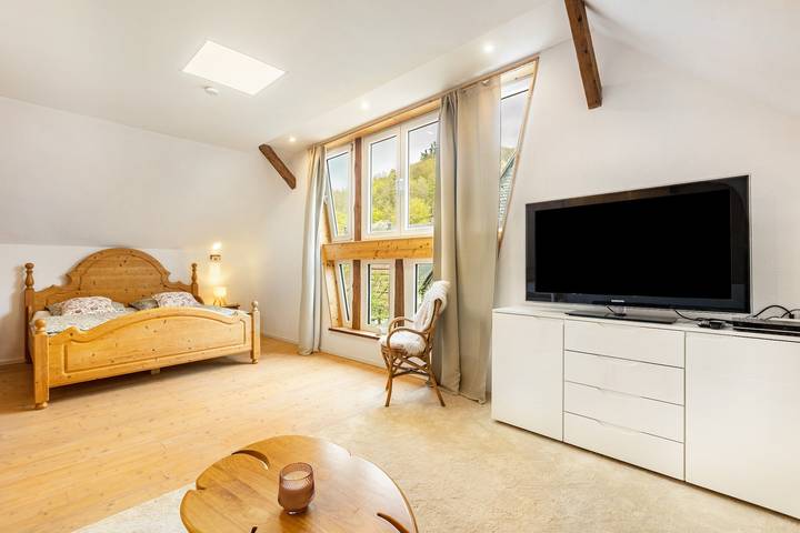 Ferienwohnung für 5 Personen, mit Sauna und Balkon im Lahntal