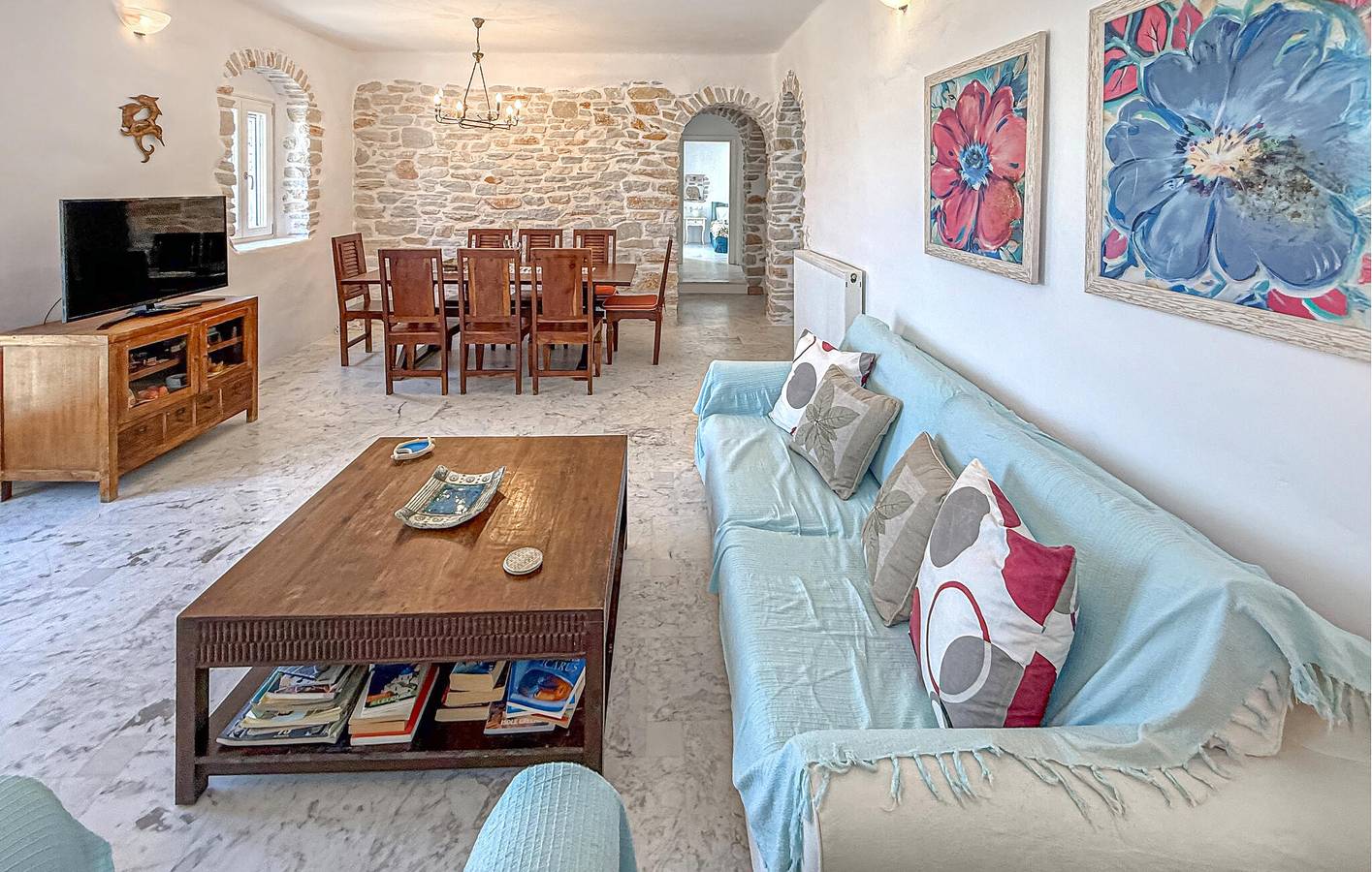 Water View Apt w/ Terrace & Internet, 2.5km from Beach in Paros